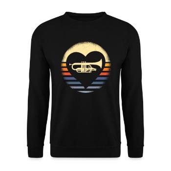 Mellophone Musician - Unisex Sweatshirt - black - Front - Alina (178cm) & Michal (187cm)