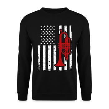 Mellophone Musician - Unisex Sweatshirt - black - Front - Alina (178cm) & Michal (187cm)