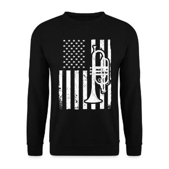 Mellophone Musician - Unisex Sweatshirt - black - Front - Alina (178cm) & Michal (187cm)