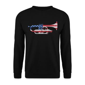 Mellophone Musician - Unisex Sweatshirt - black - Front - Alina (178cm) & Michal (187cm)