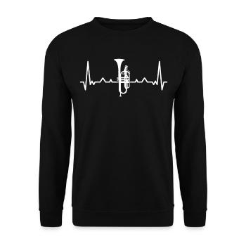 Mellophone Musician - Unisex Sweatshirt - black - Front - Alina (178cm) & Michal (187cm)