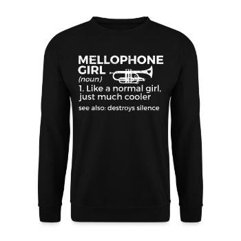 Mellophone Musician - Unisex Sweatshirt - black - Front - Alina (178cm) & Michal (187cm)