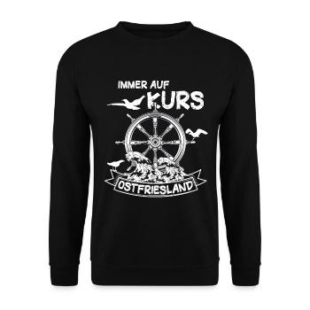 Ostfriesland - Immer auf Kurs, Heimat - Unisex Pullover - Schwarz - Vorne - Alina (178cm) & Michal (187cm)