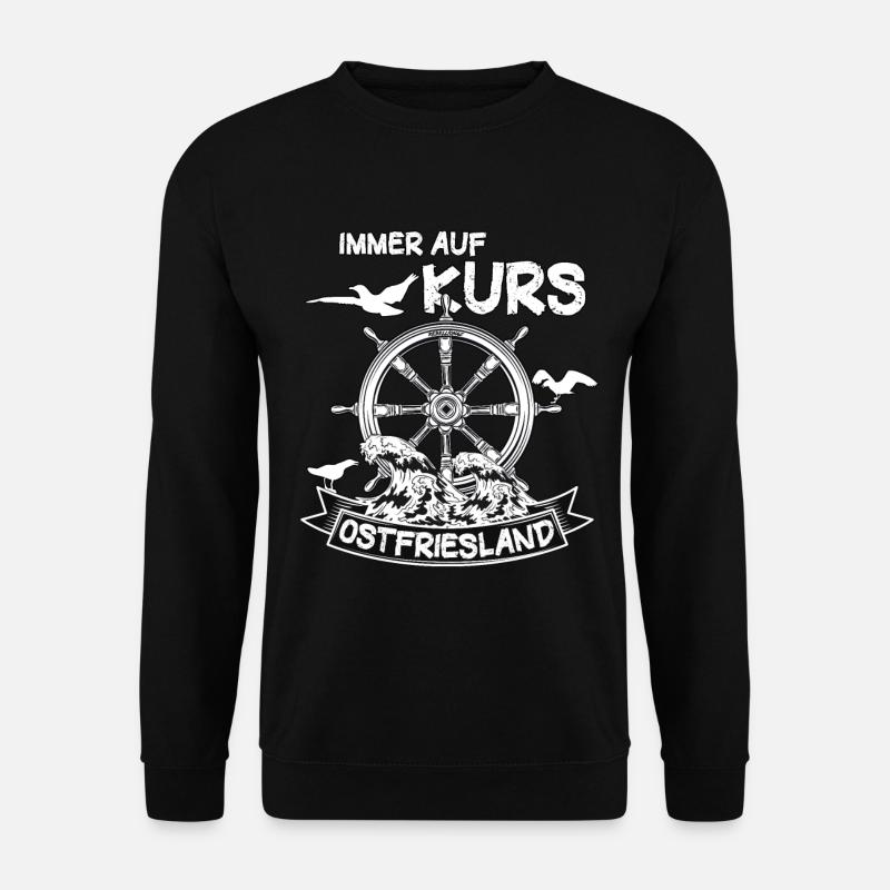 Ostfriesland - Immer auf Kurs, Heimat - Unisex Pullover - Schwarz
