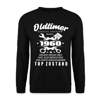 Oldtimer Special Edition Modell 1960 - Unisex Pullover - Schwarz - Vorne - Alina (178cm) & Michal (187cm)