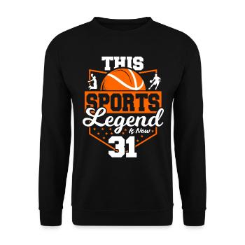 This sports legend is now 31, basketball game - Unisex Sweatshirt - black - Front - Alina (178cm) & Michal (187cm)