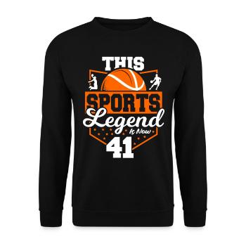 Diese Sport-legende Ist Jetzt 41, - Unisex Pullover - Schwarz - Vorne - Alina (178cm) & Michal (187cm)