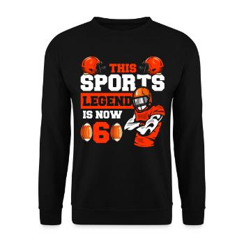 Diese Sportlegende Ist Jetzt 6, Rugby Football 6. - Unisex Pullover - Schwarz - Vorne - Alina (178cm) & Michal (187cm)
