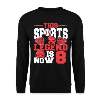 Diese Sportlegende Ist Jetzt 8, Baseballspiel 8. - Unisex Pullover - Schwarz - Vorne - Alina (178cm) & Michal (187cm)