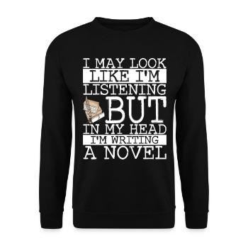Auteur Écrivain Écrivain - Sweat-shirt Unisexe - noir - Devant - Alina (178cm) & Michal (187cm)