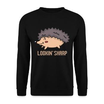 Looks sharp Hedgehog Whisperer Spiny animal - Unisex Sweatshirt - black - Front - Alina (178cm) & Michal (187cm)
