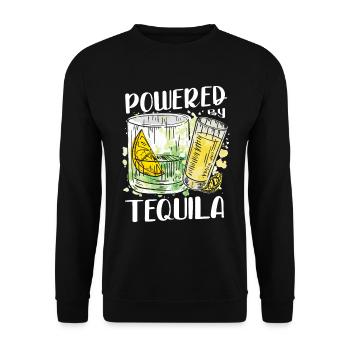 Powered By Tequila Alcoholic Tequila Drinker - Unisex Sweatshirt - black - Front - Alina (178cm) & Michal (187cm)
