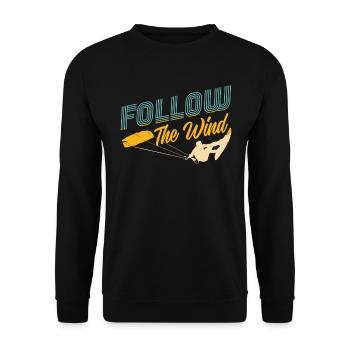 Follow The Wind Kiteboarding Kitesurfing - Unisex Sweatshirt - black - Front - Alina (178cm) & Michal (187cm)