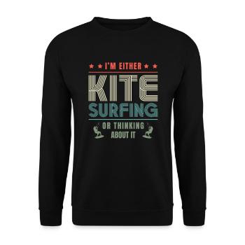 Ich Bin Entweder Kitesurfen Oder Denke Darüber - Unisex Pullover - Schwarz - Vorne - Alina (178cm) & Michal (187cm)