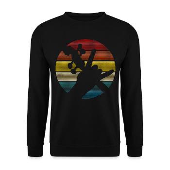 Violin Violinist Retro Vintage - Unisex Sweatshirt - black - Front - Alina (178cm) & Michal (187cm)