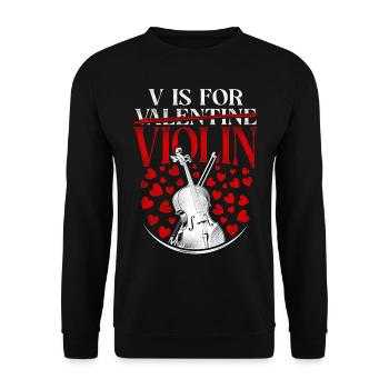 Violoniste violoniste Saint-Valentin - Sweat-shirt Unisexe - noir - Devant - Alina (178cm) & Michal (187cm)