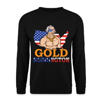 Gold Rushington July 4 Independence Day - Unisex Sweatshirt - black - Front - Alina (178cm) & Michal (187cm)