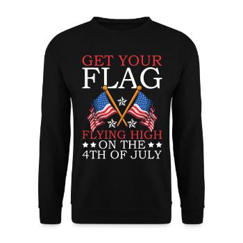 Lassen Sie Ihre Flagge Am 4. Juli Hoch Wehen - - Unisex Pullover - Schwarz - Vorne - Alina (178cm) & Michal (187cm)