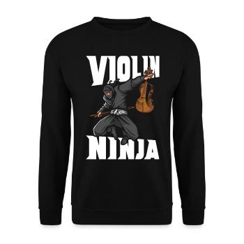 Violin Violinist Ninja Violin - Unisex Pullover - Schwarz - Vorne - Alina (178cm) & Michal (187cm)