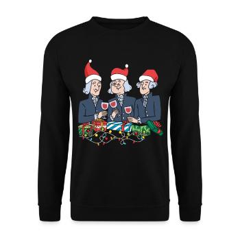 Washington 4. Juli Gründerzeit Amerikanische - Unisex Pullover - Schwarz - Vorne - Alina (178cm) & Michal (187cm)