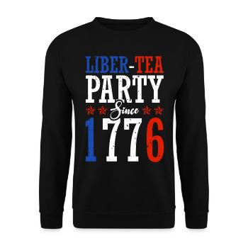 Liber-tea Party Seit 1776 4. Juli - Unisex Pullover - Schwarz - Vorne - Alina (178cm) & Michal (187cm)
