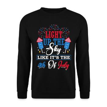Illuminez le ciel comme si c’était le 4 juillet - Sweat-shirt Unisexe - noir - Devant - Alina (178cm) & Michal (187cm)