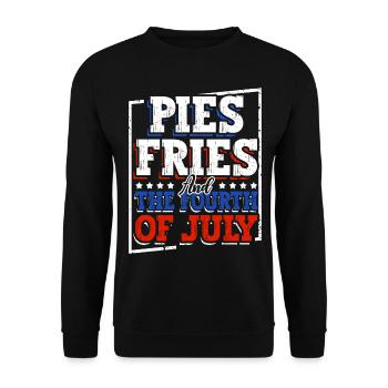 Pies French fries and the Fourth of July - Unisex Sweatshirt - black - Front - Alina (178cm) & Michal (187cm)