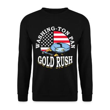 Washing-ton Pan Gold Rush Mining July 4 Miner - Unisex Sweatshirt - black - Front - Alina (178cm) & Michal (187cm)