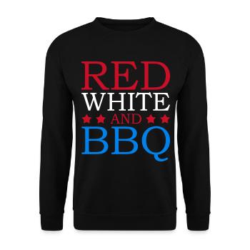 Rot Weiß Und Bbq 4. Juli Unabhängigkeitstag - Unisex Pullover - Schwarz - Vorne - Alina (178cm) & Michal (187cm)