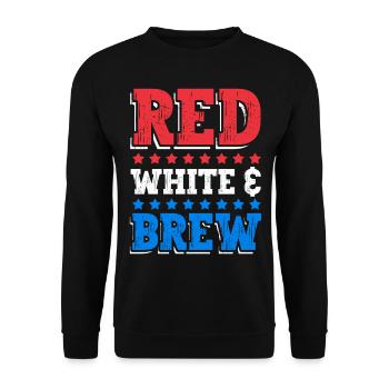 Red white and brown drink July 4 - Unisex Sweatshirt - black - Front - Alina (178cm) & Michal (187cm)
