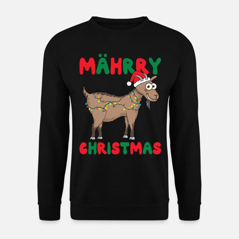 Mährry Christmas Weihnachten Ziege - Unisex Pullover - Schwarz