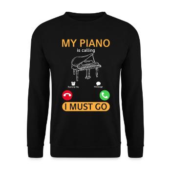 My Piano Is Calling I Must Go - Funny Piano Player - Unisex Sweatshirt - black - Front - Alina (178cm) & Michal (187cm)