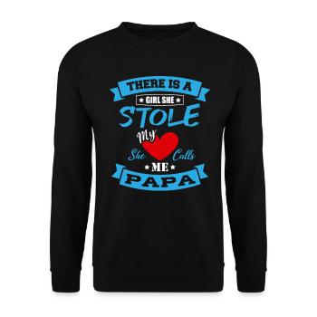 There Is A Girl She Stole My Heart She Calls Me - Unisex Pullover - Schwarz - Vorne - Alina (178cm) & Michal (187cm)