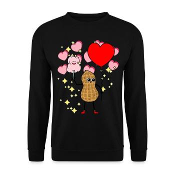 Hearty Peanut Birthday Gift Kids Baby - Unisex Sweatshirt - black - Front - Alina (178cm) & Michal (187cm)