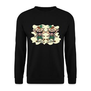 Evil Christmas Elves Creepy Holiday Horror - Unisex Sweatshirt - black - Front - Alina (178cm) & Michal (187cm)