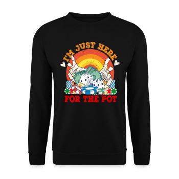 Kasino Glücksspiel Spielautomat Kartenspiel - Unisex Pullover - Schwarz - Vorne - Alina (178cm) & Michal (187cm)