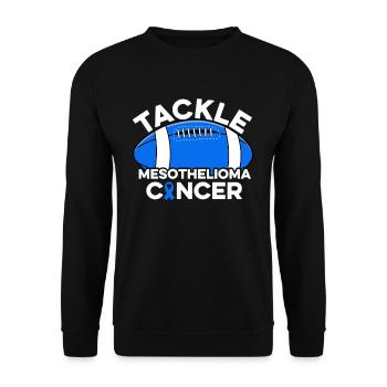 Tackle Mesothelioma Cancer Ribbon Mesothelioma - Unisex Sweatshirt - black - Front - Alina (178cm) & Michal (187cm)