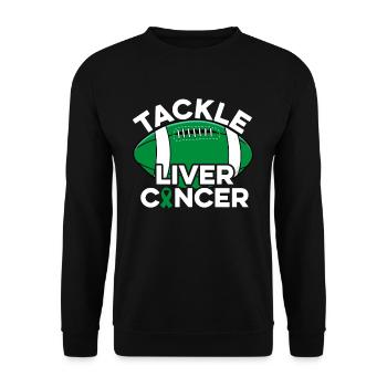 Tackle Lymphoma Cancer Football Lymphoma Cancer - Unisex Sweatshirt - black - Front - Alina (178cm) & Michal (187cm)