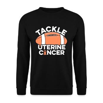 Bekämpfen Sie Gebärmutterkrebs Pfirsichband Gebärmutterkrebs - Unisex Pullover - Schwarz - Vorne - Alina (178cm) & Michal (187cm)