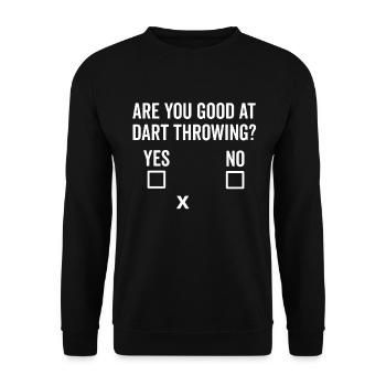 Funny Dart Throwing Game Throwing Darts Sarcasm - Unisex Sweatshirt - black - Front - Alina (178cm) & Michal (187cm)