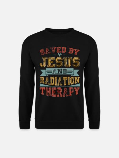 Cancer Patient Chemo - Saved by Jesus and - Unisex Sweatshirt - black