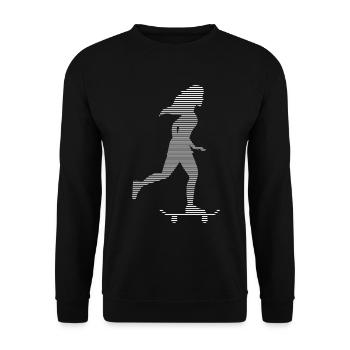 skating girl - Unisex Pullover - Schwarz - Vorne - Alina (178cm) & Michal (187cm)