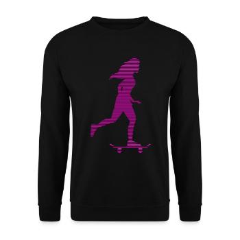 skating girl - Unisex Pullover - Schwarz - Vorne - Alina (178cm) & Michal (187cm)