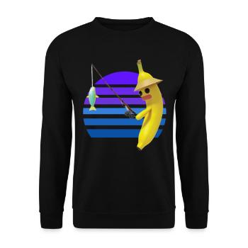 Poisson pêcheur à la banane - Sweat-shirt Unisexe - noir - Devant - Alina (178cm) & Michal (187cm)
