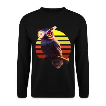 Robot Owl Hybrid Being - Unisex Sweatshirt - black - Front - Alina (178cm) & Michal (187cm)