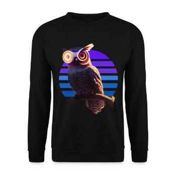 Robot Owl Hybrid Being - Unisex Sweatshirt - black - Front - Alina (178cm) & Michal (187cm)