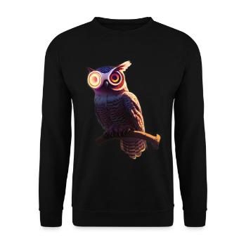 Robot Owl Hybrid Being - Unisex Sweatshirt - black - Front - Alina (178cm) & Michal (187cm)