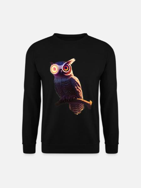 Robot Owl Hybrid Being - Unisex Sweatshirt - black