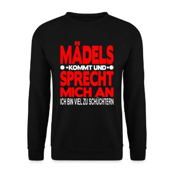 Ich bin Schüchtern - Unisex Pullover - Schwarz - Vorne - Alina (178cm) & Michal (187cm)