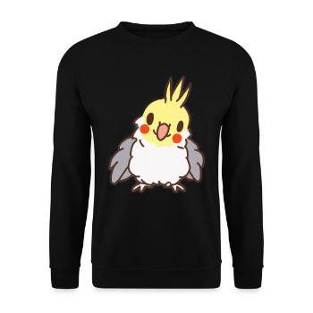 Kawaii cockatiel - Sweat-shirt Unisexe - noir - Devant - Alina (178cm) & Michal (187cm)